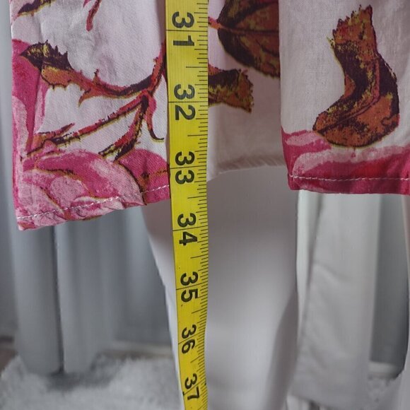 Entro Women's Red, White, Floral Lined Shift Style Long Sleeve Dress Size Medium - Picture 6 of 12